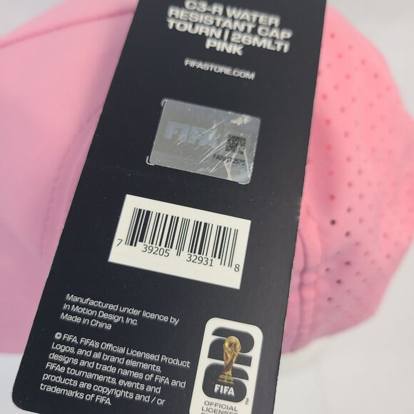 NWT FIFA World Cup 26 Pink Water-Resistant Cap With Adjustable Back main image 5